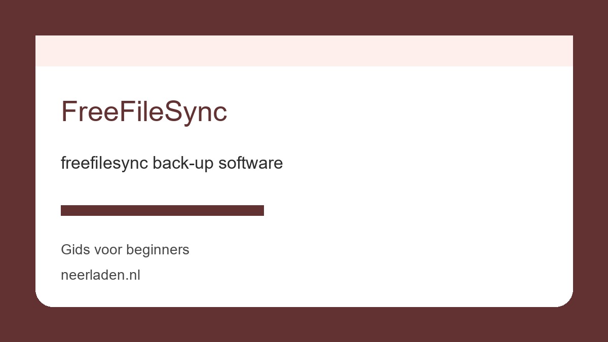 freefilesync back-up software voor thuisgebruikers met veel data