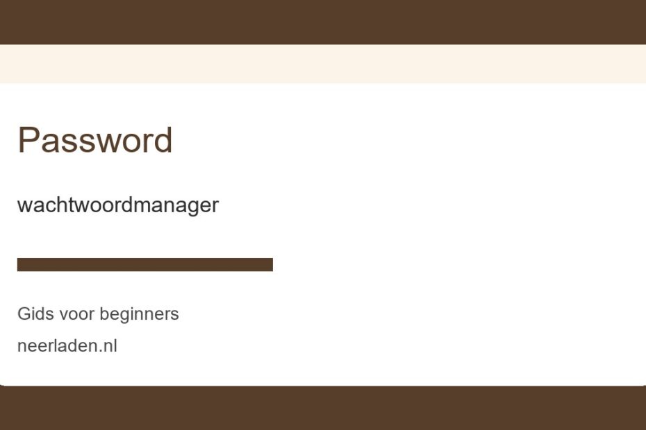 wachtwoordmanager voor beginners