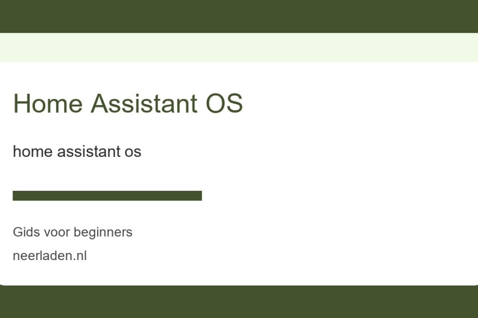 home assistant os voor beginners