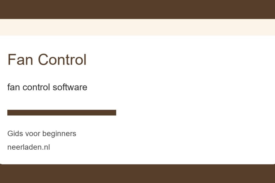 fan control software voor beginners