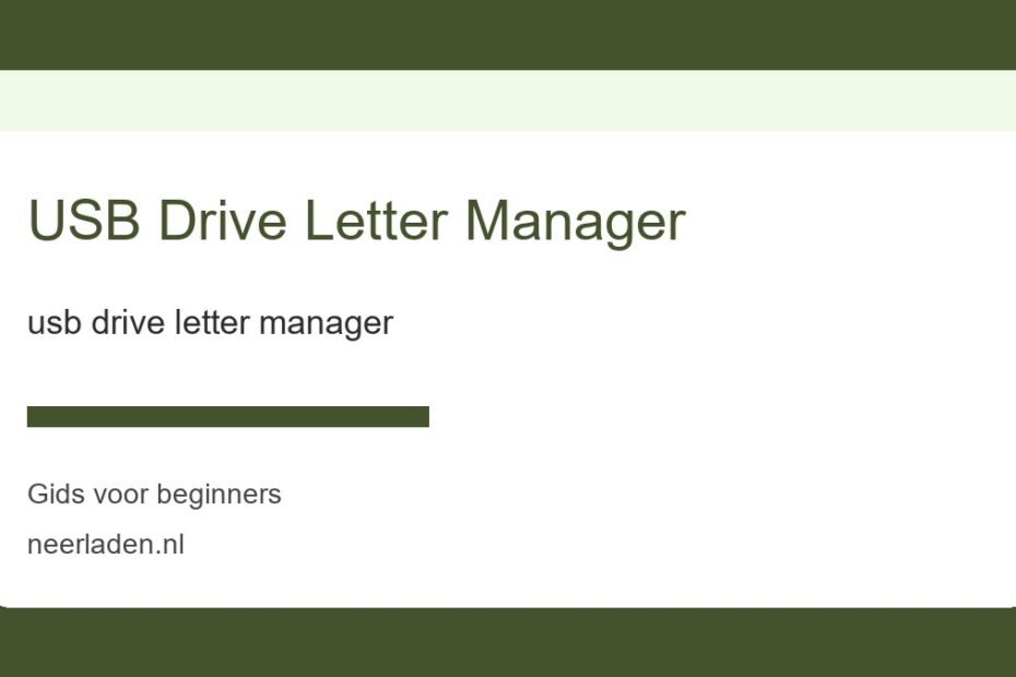usb drive letter manager voor beginners
