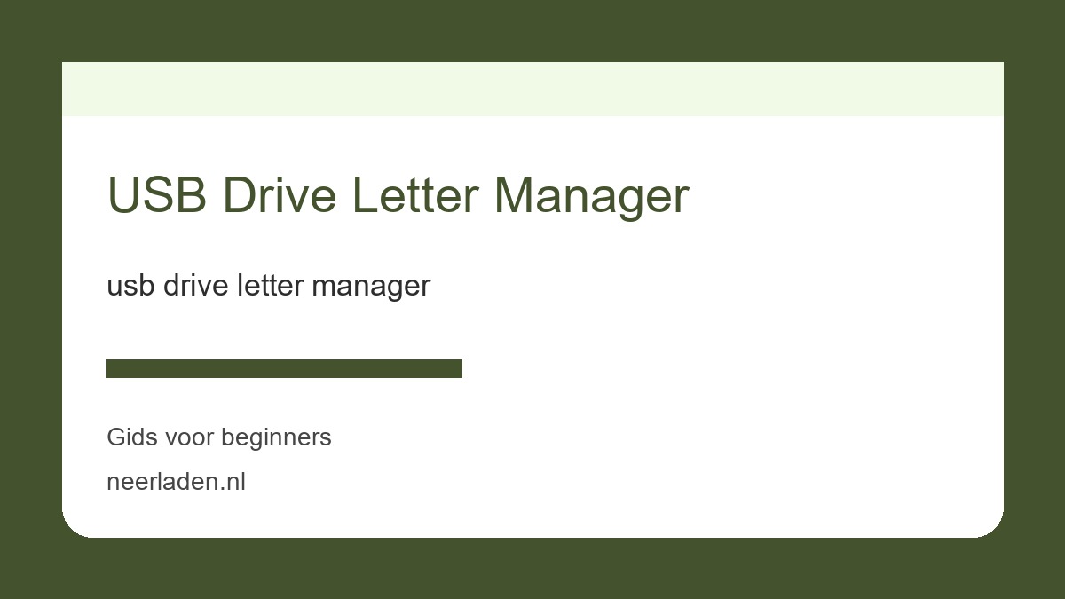 usb drive letter manager voor praktische gebruikers