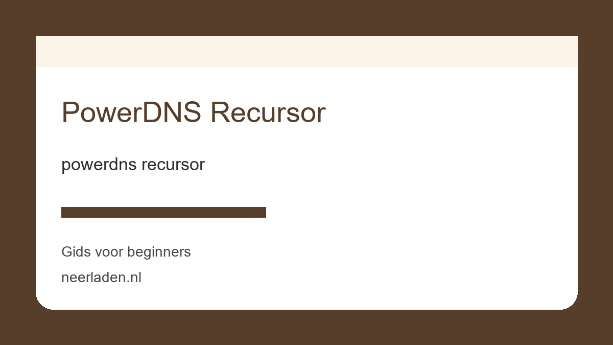 powerdns recursor voor veiligheidsbewuste gebruikers