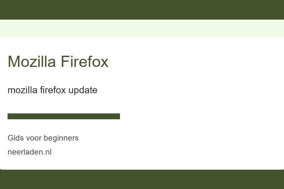 mozilla firefox update voor beginners