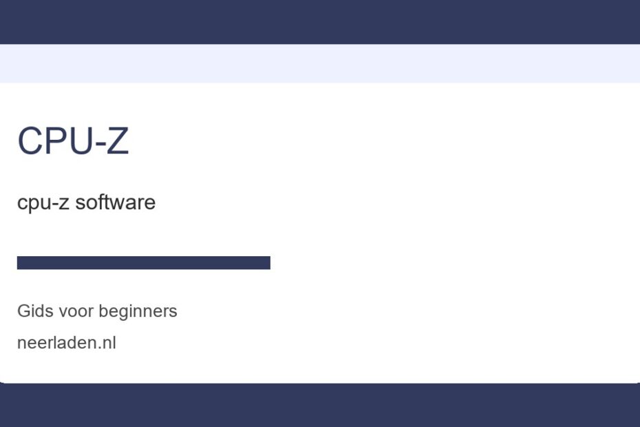 cpu-z software voor beginners