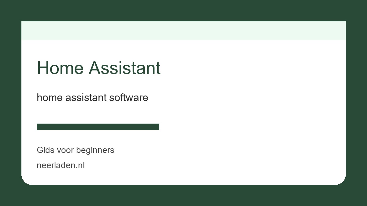 home assistant software voor thuisgebruikers met veel data