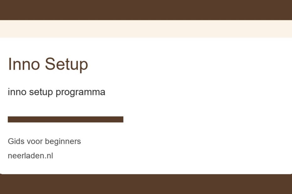 inno setup programma voor beginners