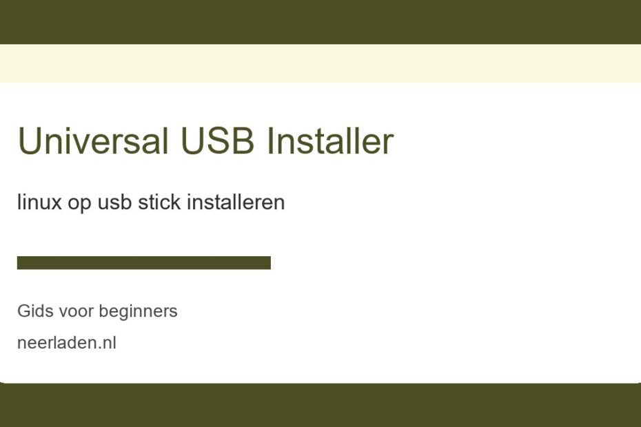 linux op usb stick installeren voor beginners