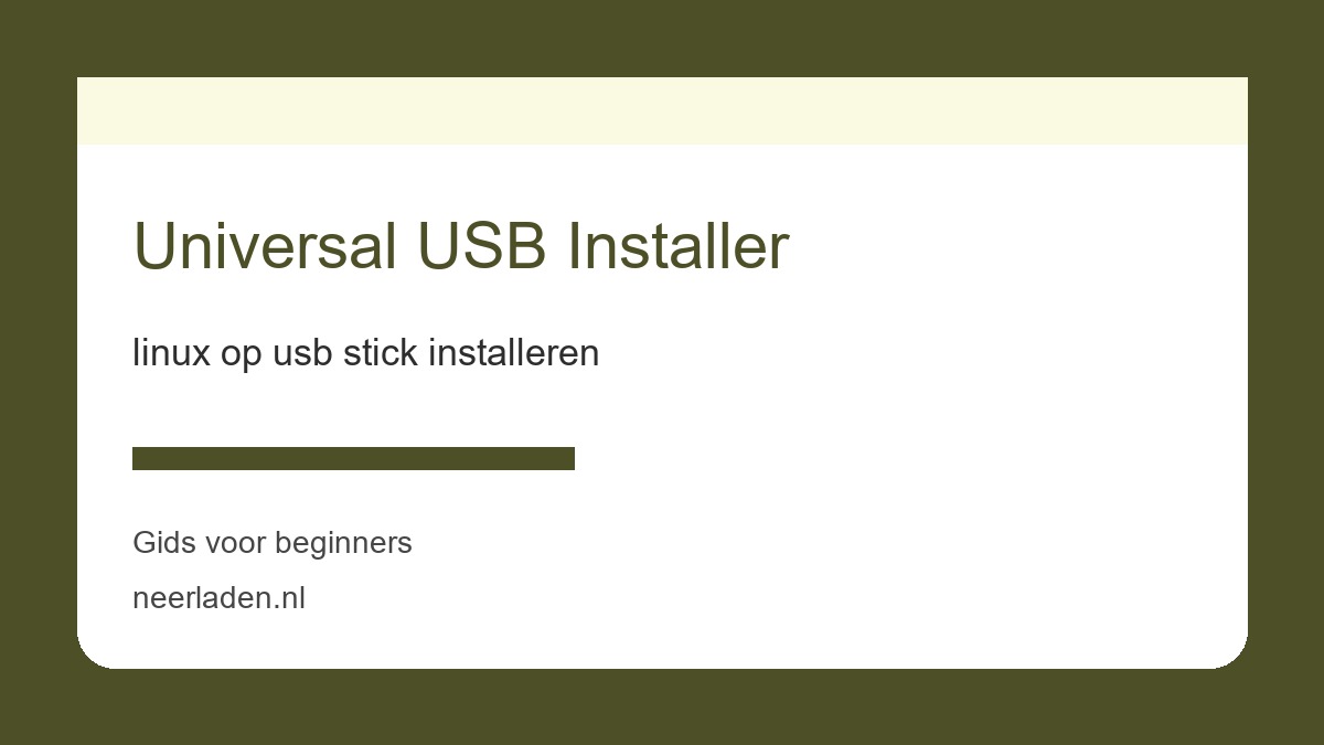 linux op usb stick installeren voor praktische gebruikers