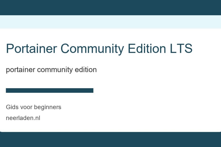 portainer community edition voor beginners