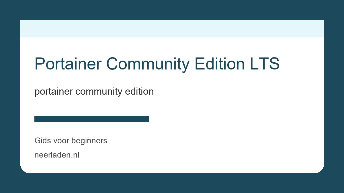portainer community edition voor thuisgebruikers met veel data